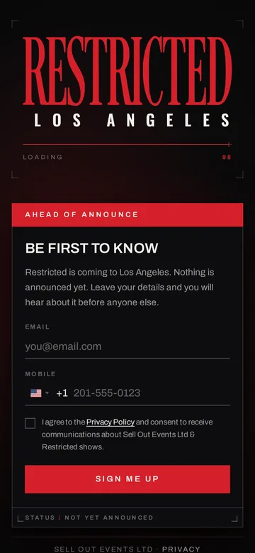 The same Restricted page on a phone.